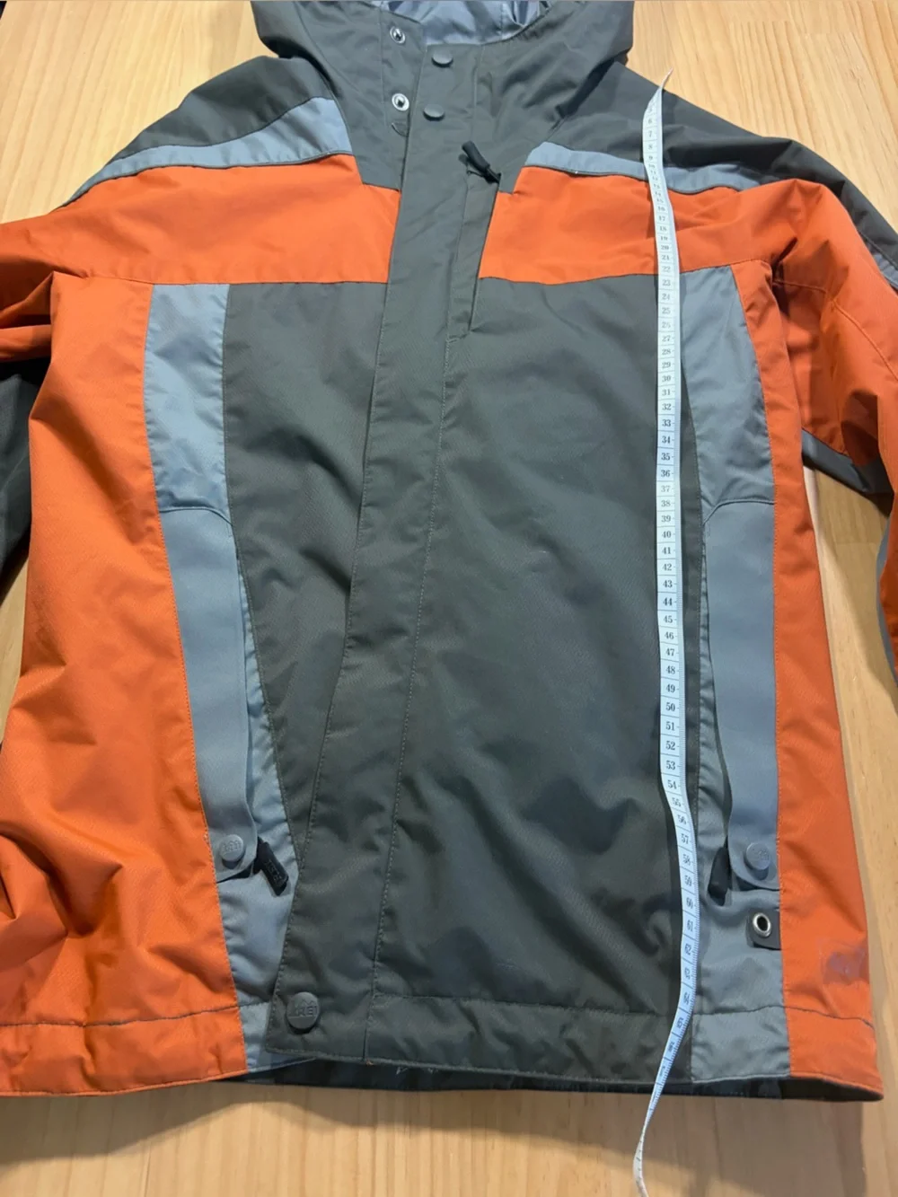 REI Orange and Gray Hooded Ski Jacket W